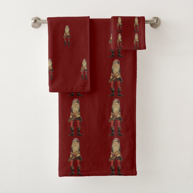Vintage Santa Claus Bath Towel Set (Insitu)