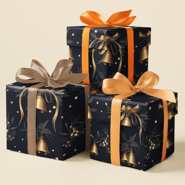 Vintage Santa Claus Bell Christmas Gift Wrap (Creator Uploaded)