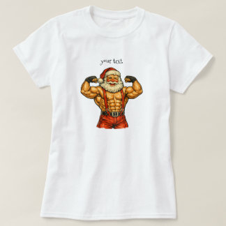 Vintage Santa Claus Bodybuilder Funny Christmas T-Shirt