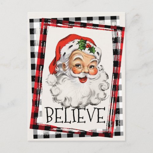 Vintage Santa Claus Buffalo Christmas Greeting Postcard