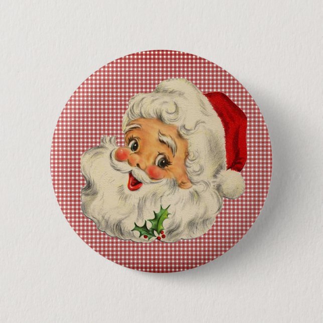 Vintage Santa Claus Button (Front)