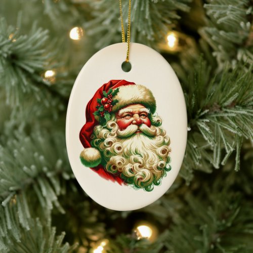 Vintage Santa Claus Ceramic Ornament
