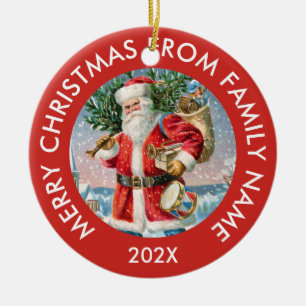 Vintage Santa Claus Ceramic Ornament