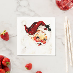Vintage Santa Claus: Cheerful Holiday Charm Napkins