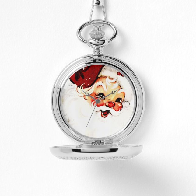 Vintage Santa Claus: Cheerful Holiday Charm Watch (Front)