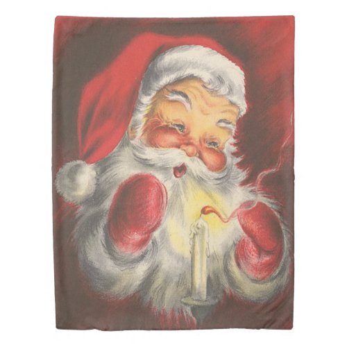 Vintage Santa Claus Cherry Lips Rosy Cheeks Duvet Cover
