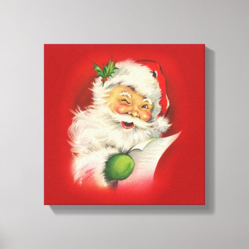 Vintage Santa Claus Christmas Canvas Print