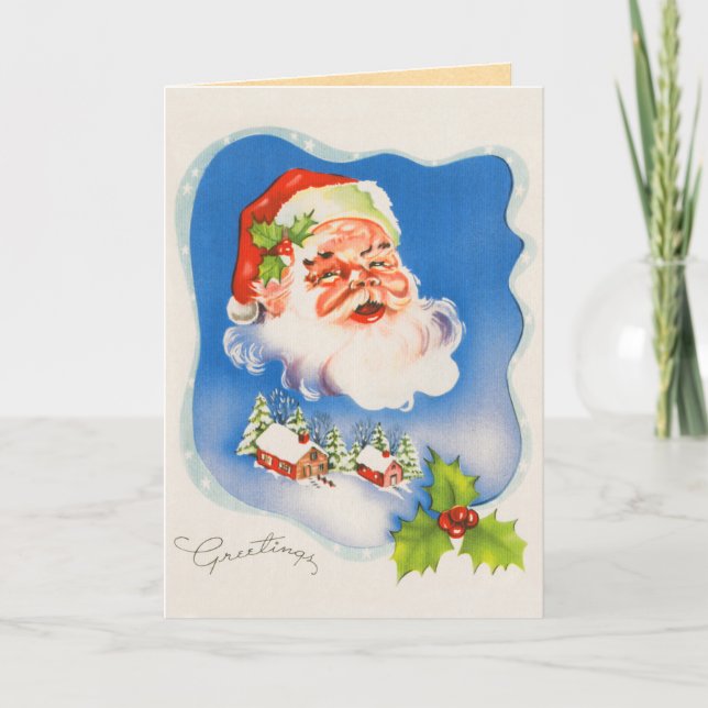 Vintage Santa Claus Christmas Card (Front)