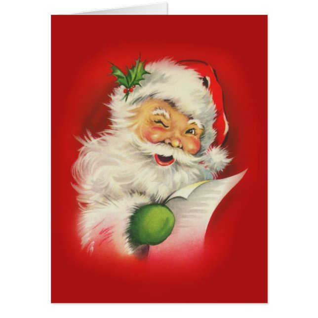 Vintage Santa Claus Christmas Card (Front)