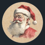 Vintage Santa Claus Christmas Classic Round Sticker<br><div class="desc">This Vintage Santa Claus Christmas hanging gift tag features an antique Santa Claus on a kraft paper background. Personalize it with your holiday gifts. Designed for you by Blackberry Boulevard.</div>