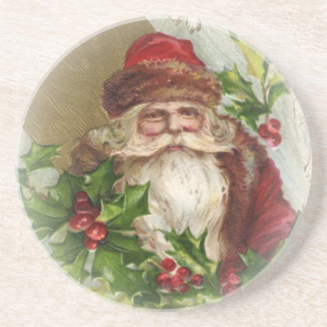 Vintage Santa Claus Christmas Coasters (Front)