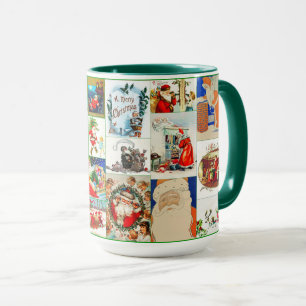 Vintage Santa Claus Christmas Collage Mug