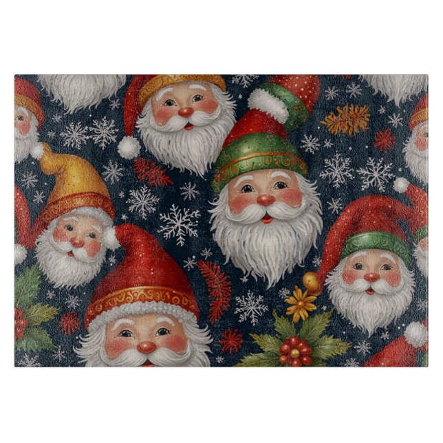 Vintage Santa Claus Christmas Collection Cutting Board (Front)
