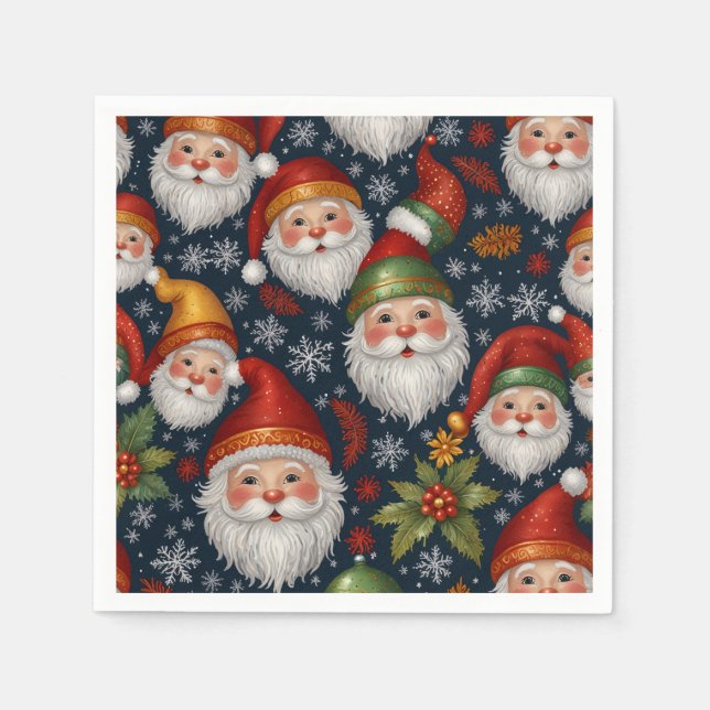 Vintage Santa Claus Christmas Collection Napkins (Front)