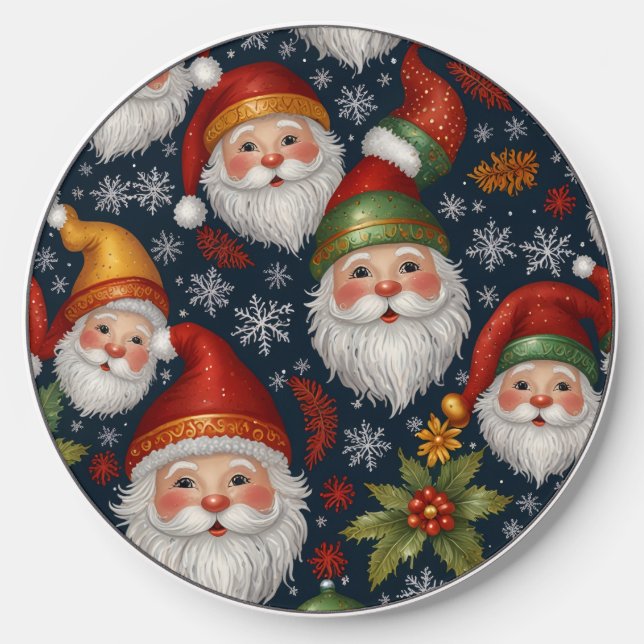 Vintage Santa Claus Christmas Collection Wireless Charger (Front)