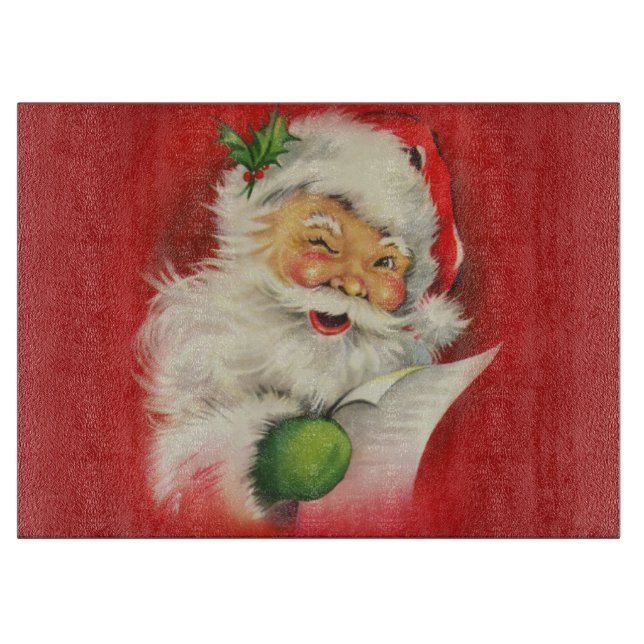 Vintage Santa Claus Christmas Cutting Board (Front)