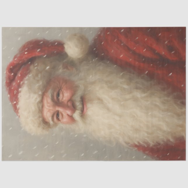 Vintage Santa Claus Christmas Decoupage Tissue Paper (Front)
