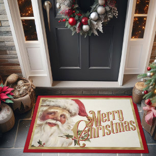 Vintage Santa Claus Christmas Door Mat