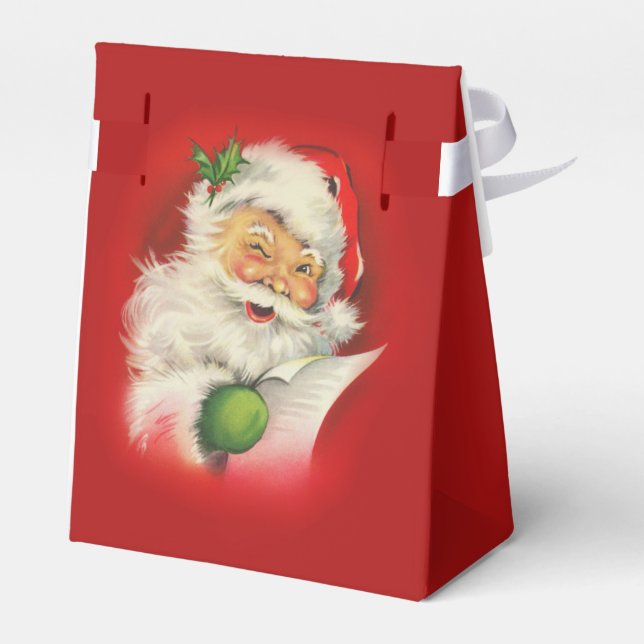 Vintage Santa Claus Christmas Favor Boxes (Back Side)