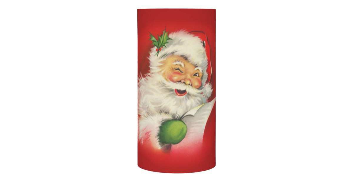 Vintage Santa Claus Christmas Flameless Candle Zazzle Com