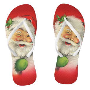 Vintage Santa Claus Christmas Flip Flops