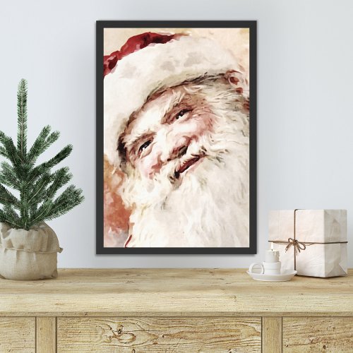 Vintage Santa Claus Christmas Framed Art Print