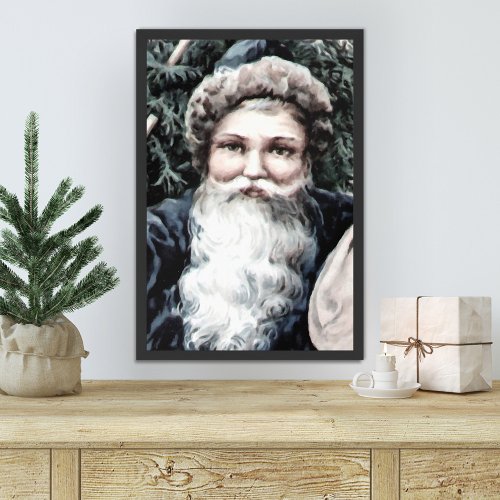 Vintage Santa Claus Christmas Framed Art Print