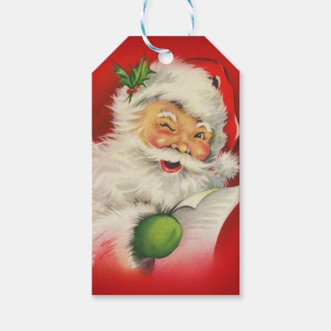 Vintage Santa Claus Christmas Gift Tags (Front)