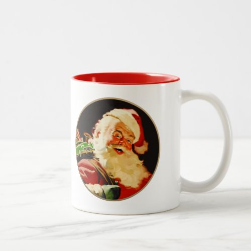 Vintage Santa Claus Christmas Gift  Two_Tone Coffee Mug