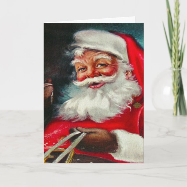 Vintage Santa Claus Christmas Greeting Card (Front)