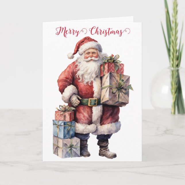 Vintage Santa Claus Christmas Greeting Card (Front)