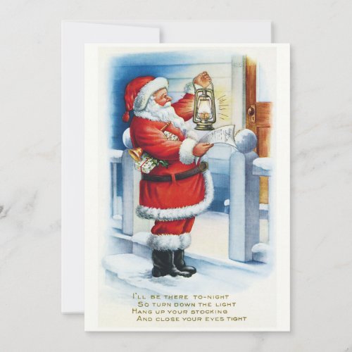 Vintage Santa Claus Christmas Greetings Holiday Card