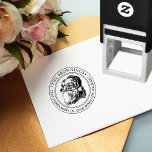 Vintage Santa Claus Christmas Holiday Address Self-inking Stamp<br><div class="desc">Also available as a sticker in my shop. Circular Return Address Stamp. All text is customizable. Please contact me with any questions or special requests.</div>