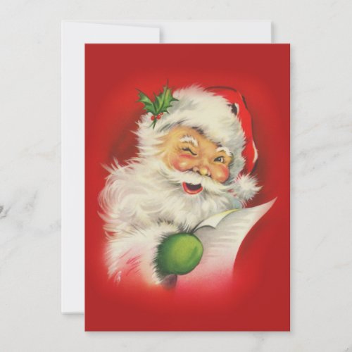 Vintage Santa Claus Christmas Holiday Card