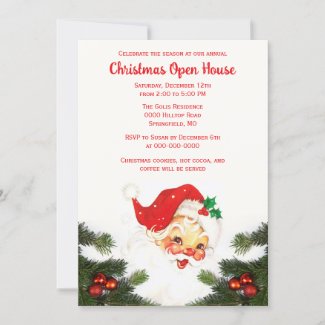 Vintage Santa Claus Christmas Holiday Open House 