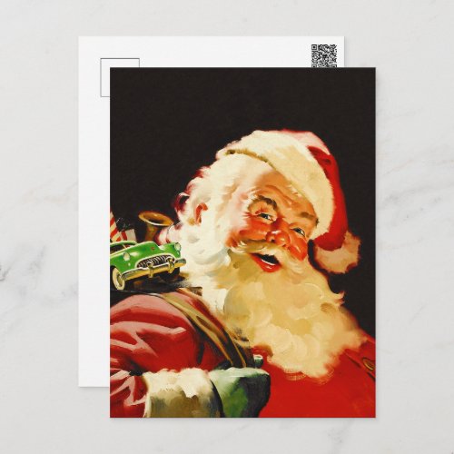 Vintage Santa Claus Christmas Holiday Postcard