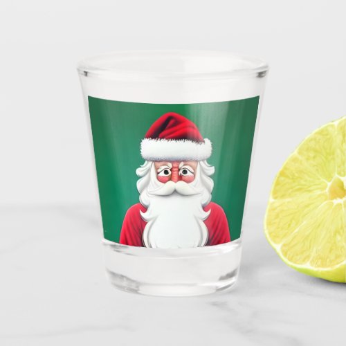 Vintage Santa Claus Christmas Juice Shot Glass