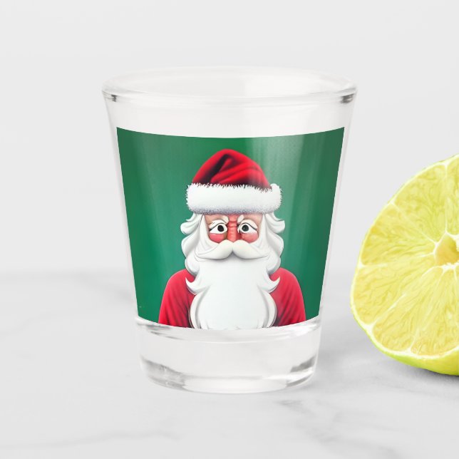 Vintage Santa Claus Christmas Juice Shot Glass (Front)