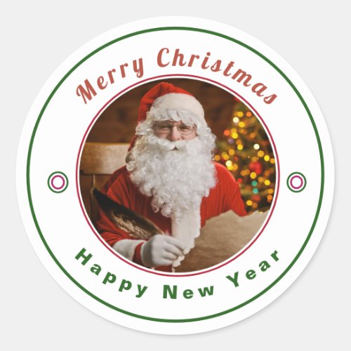 Vintage Santa Claus Christmas New Year Personalize Classic Round Sticker