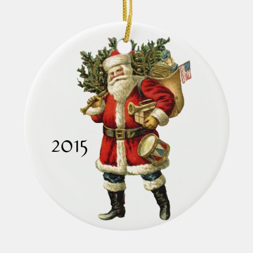 Vintage Santa Claus Christmas Ornament Add Name