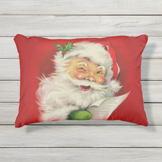 Vintage Santa Claus Christmas Outdoor Pillow