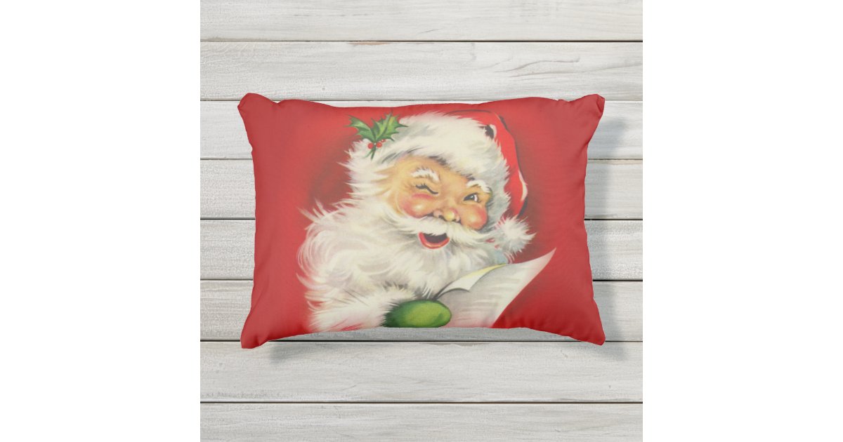Vintage Santa Claus Christmas Outdoor Pillow Zazzle