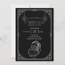 Vintage Santa Claus Christmas Party,Black & White