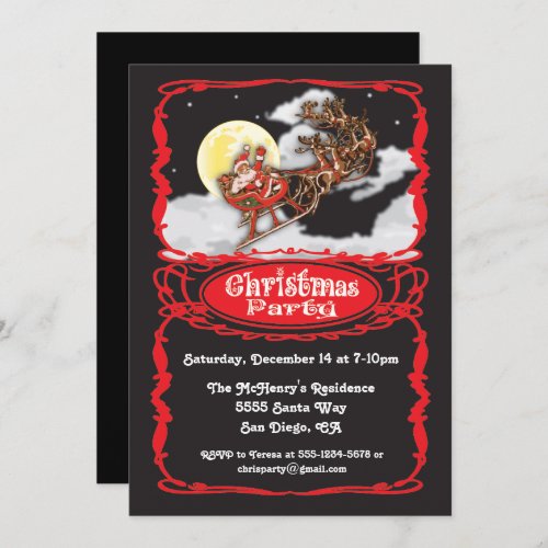 Vintage Santa Claus Christmas Party Invitaions Invitation