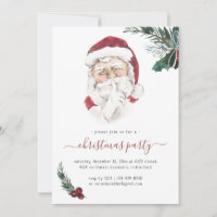 Vintage Santa Claus Christmas Party Invitation