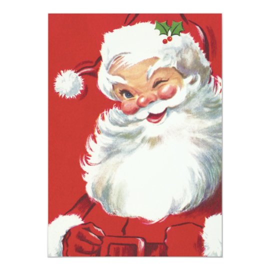 Vintage Santa Claus Christmas Party Invitation Zazzle Com