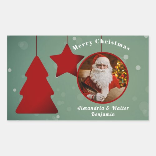 Vintage Santa Claus Christmas Personalize Rectangular Sticker