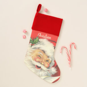 Vintage Santa Claus Christmas Personalized Christmas Stocking