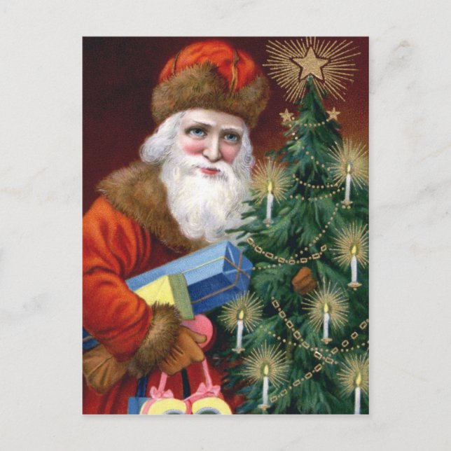 Vintage Santa Claus Christmas Postcard Post Card (Front)