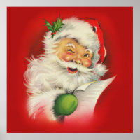 Vintage Santa Claus Christmas Poster